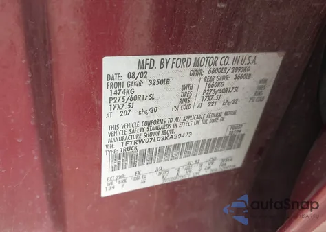 2003 Ford F-150 Lariat/Xlt from USA, damaged, VIN 1FTRW07L03KA20473